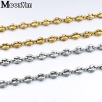 moorvan charm coffee beans chain women necklace long 60cm wide 4 5mm stainless steel men hip hop necklaces hommes collier