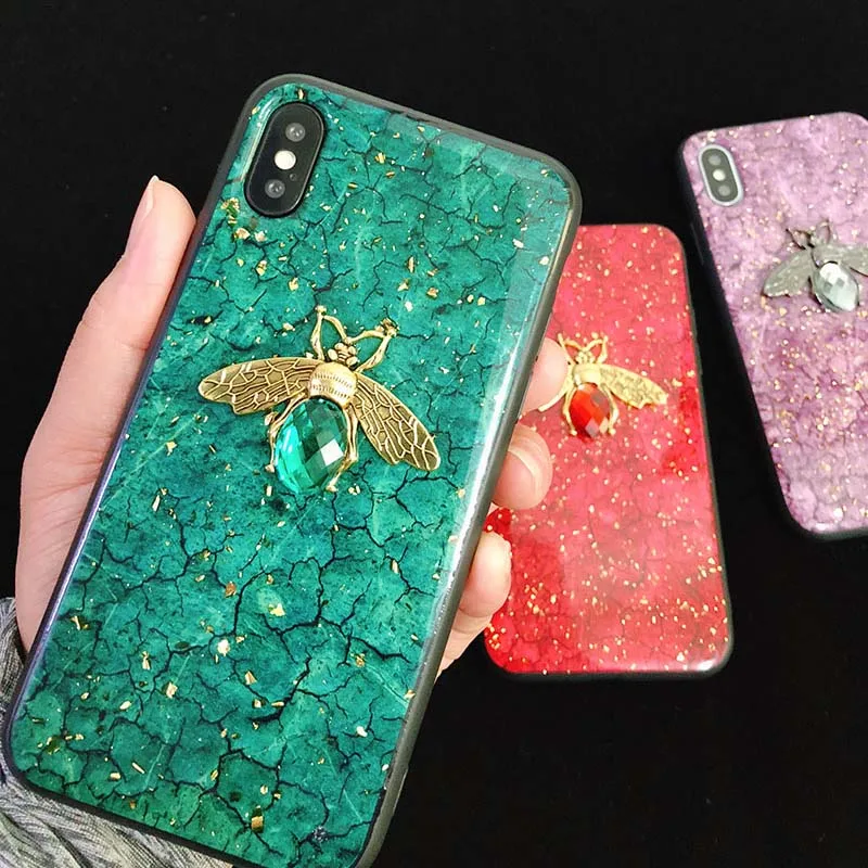 Bling Bee чехол для телефона для iPhone 11X7 6 6S 8 Plus Золотая фольга мрамор блестящий чехол XS MAX XR A70 A50 S10 Note 9 10 Pro S8 S9 Plus