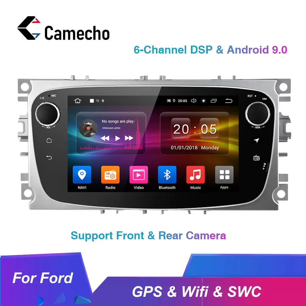 Автомобильная Мультимедийная система Camecho Android 9 2DIN GPS DVD плеер Bluetooth Авторадио для