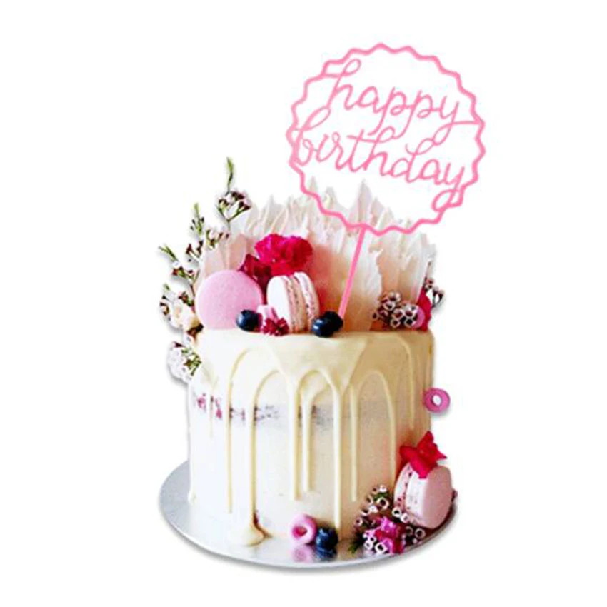 5 styles Cake Topper Party Creative Happy Birthday Small Flags Korean Wedding English Card Insert | Дом и сад