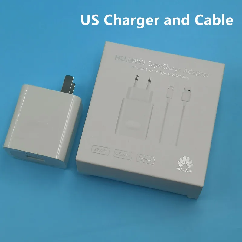 Оригинальное зарядное устройство huawei P20 pro, 5 В/4,5a, супер зарядное устройство, адаптер для p10 p20 honor 10 mate 9 10 20 Pro v10 v20 note 10 - Тип штекера: US charger and cable