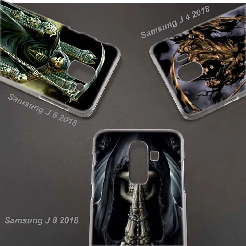 Жесткий чехол из поликарбоната для samsung Galaxy A6, A8 Plus, A7, J4, J6, J8 Plus,, Fundas, капа, чехол для телефона, чехол с черепом и черепом