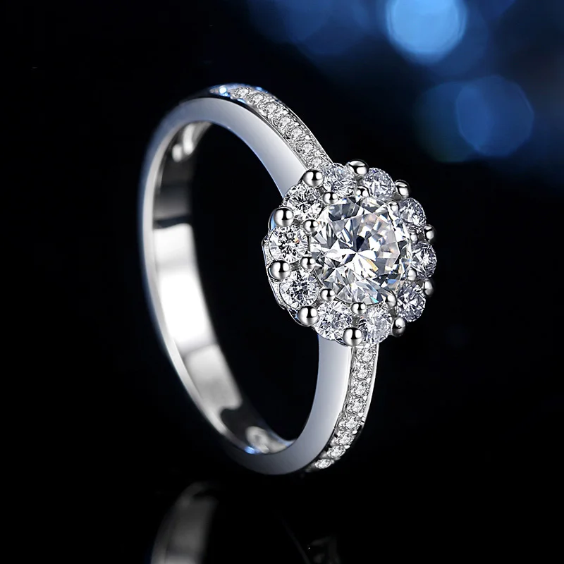 100% 18K 750Au золото Moissanite бриллиантовое кольцо D Цвет VVS с национальным сертификатом MO