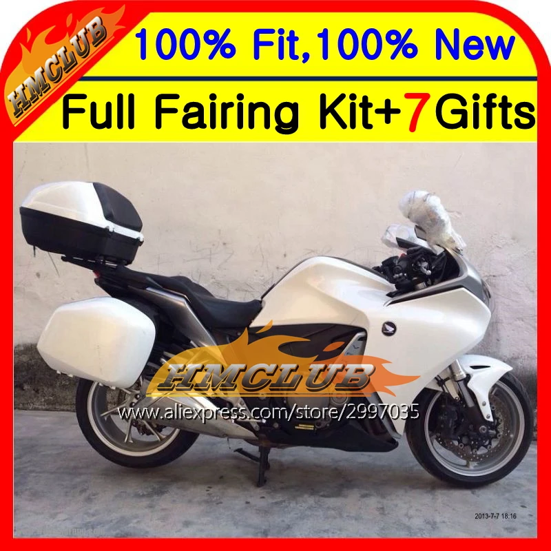 Глянцевый белый корпус для HONDA VFR1200 10 13 VFR1200F VFR 1200 48LC4 VFR1200RR 11 12 2000 2011 2012 2013