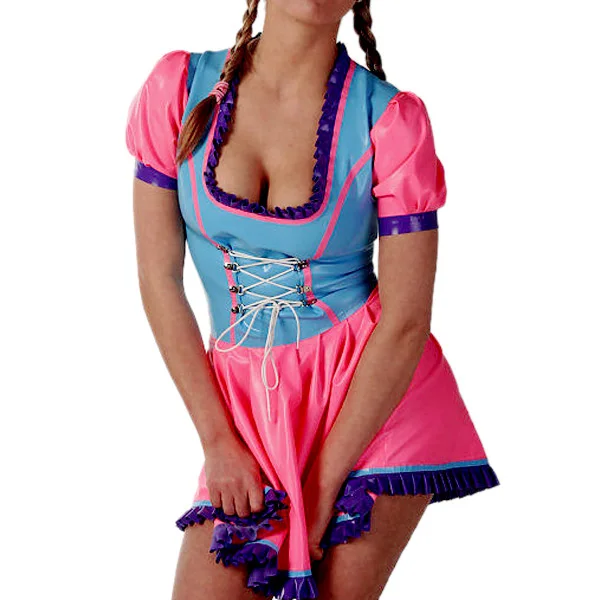 Изготовленное на заказ латексное цельное платье резиновая латексная