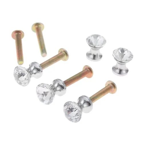 DRELD 5 шт 12/18/20mm четкие ювелирные изделия из хрусталя подарок ящик ручка мебельная фурнитура Ручка для шкафа потянуть Home Decor - Цвет: 12mm