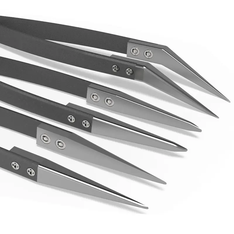 Black Ceramic Tweezers Set - Antistatic Anticorrosion Antimagnetic Highly Heat Resistant(3Pack) | Инструменты