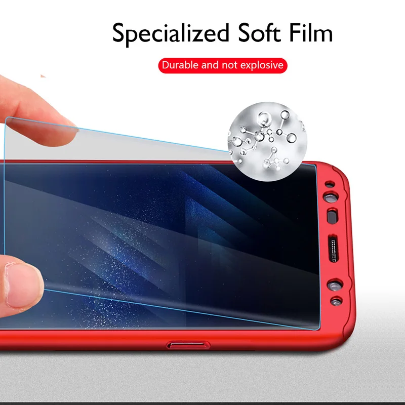 360 полностью Защитные чехлы для Samsung Galaxy J4 J6 Plus 2018 + Тонкий Жесткий ПК чехол