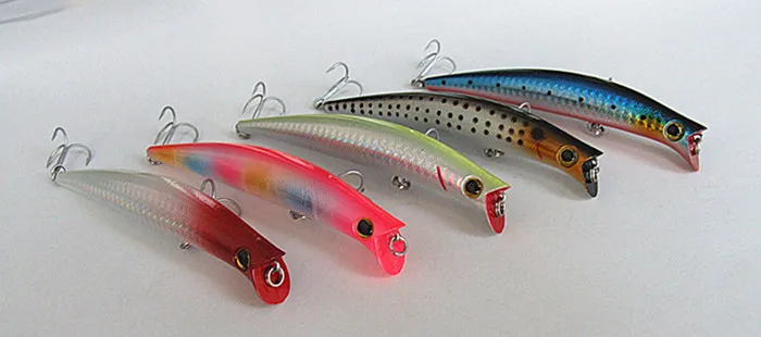 

12cm 16g Poper Bait Fishing Lure Floating Type VMC Hook Artificial Plastic Bait Five Kind of Color Choose