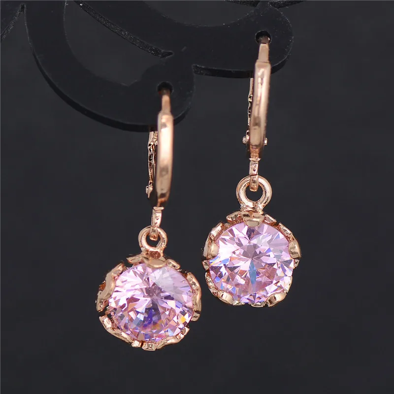 H:HYDE Fashion New Women/Girl's Gold Color White CZ Stone Dangle Earrings Gift Jewelry boucle d'oreille femme | Украшения и