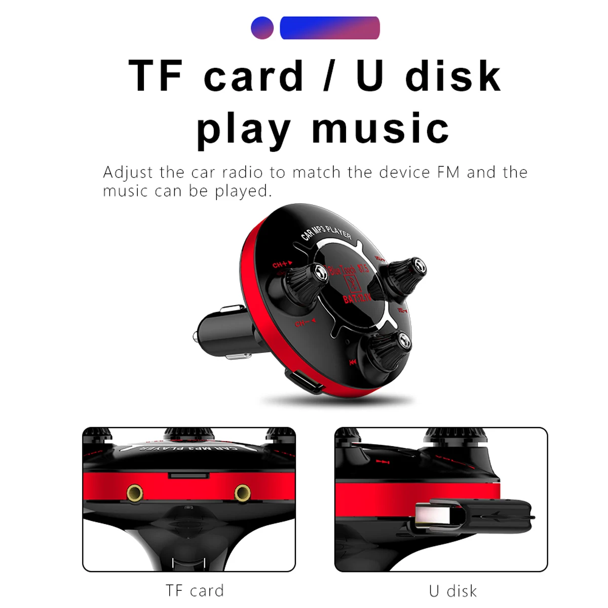 BT13 круглый уникальный дизайн автомобиля беспроводной Bluetooth U диск/Aux MP3 плеер двойной USB быстрая зарядка автомобильное зарядное устройство FM радио передатчик Комплект