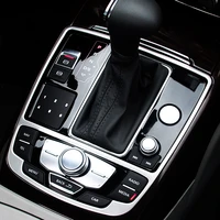 carbon fiber gear shift panel trim frame decorative stickers for audi a6 c7 a7 2012 2017 car accessories
