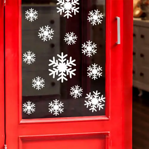 

White Winter Snowflakes Removable Wall Window Vinyl Decal Sticker Art Holiday Merry Christmas Home Decor DIY