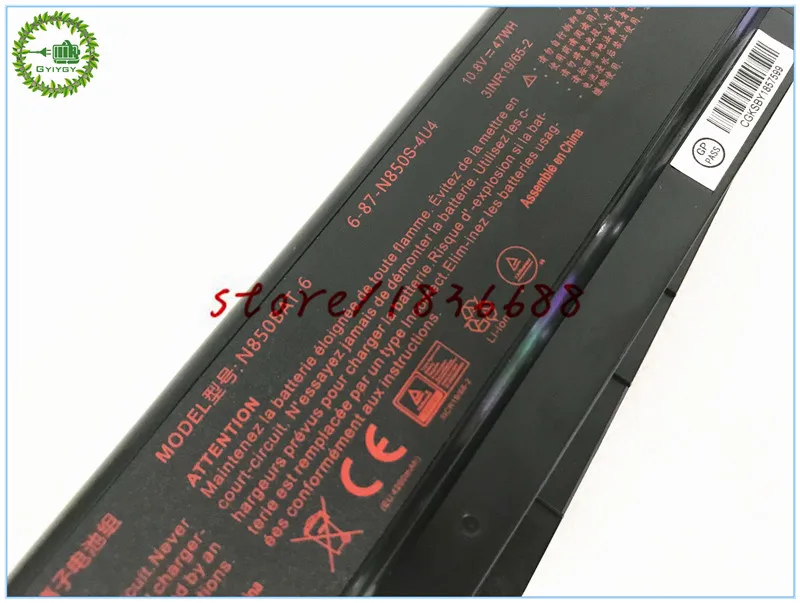 GYIYGY 10 8 В 47Wh 4200 мАч N850BAT 6 Аккумулятор для ноутбука Clevo N850S N870HC N850CH N850HJ N870HJ 87