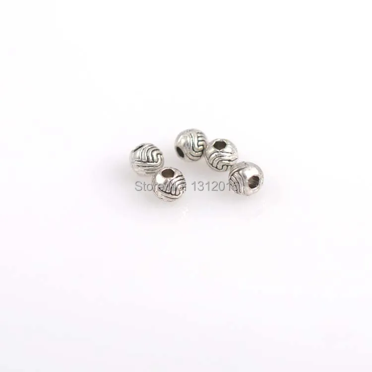 Оптовая продажа бусин! хит продаж Круглые античные бусины из серебряного сплава
