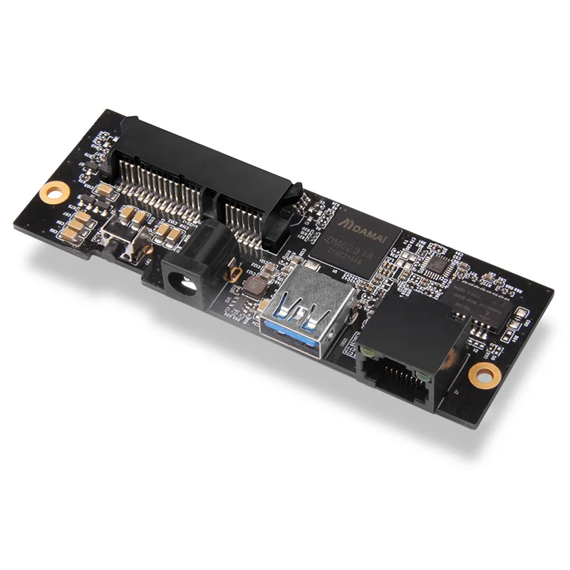 Беспроводной портативный жесткий диск DM Q3C с WiFi и подключением SATA черного цвета для HDD и SSD дисков размером 2.5/3.5 дюйма в модном дизайне.