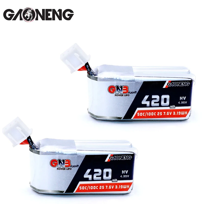 2 шт. Gaoneng GNB 420 мАч 2S 7 6 В 50C/100C LiHV Lipo батарея с JST XH2.5 разъемом для KINGKONG LDARC TINY GT7 GT8 Tiny