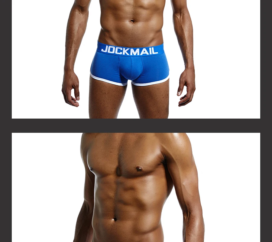 JOCKMAIL, фирменное Мужское нижнее белье, боксеры, плавки с сексуальным мешочком для пениса, усиление выпуклости спереди+ сзади, Двойная съемная чашка пуш-ап