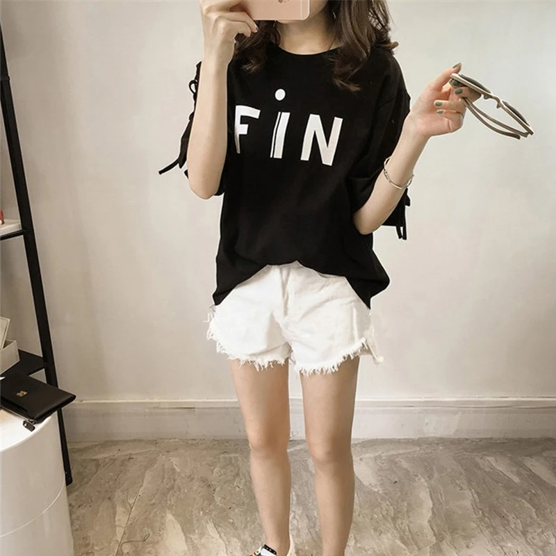 Футболка Для женщин сорочка Femme Camiseta Mujer летние для девочек короткий рукав