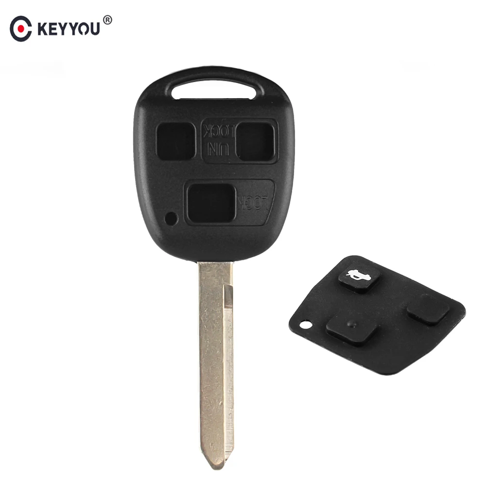 KEYYOU 3 кнопки с резиновой накладкой Сменный Чехол для дистанционного ключа Toyota Yaris