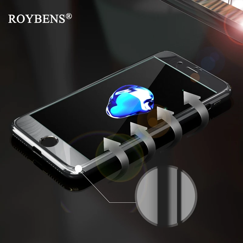 Чехол Roybens с покрытием 360 градусов для iPhone 7 Plus золотое покрытие из поликарбоната