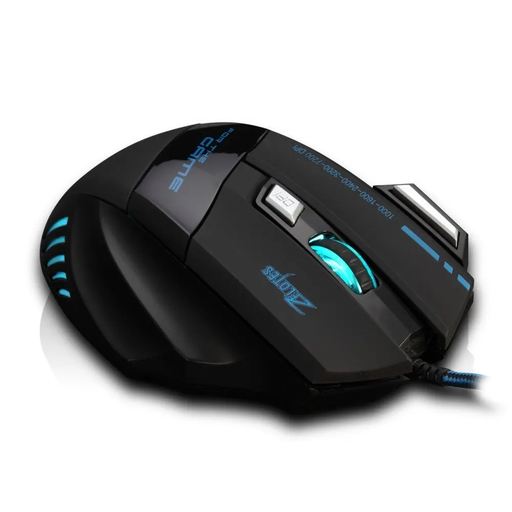 Игровая мышь Zelotes T 80 7200 DPI подсветка многоцветная светодиодная оптическая