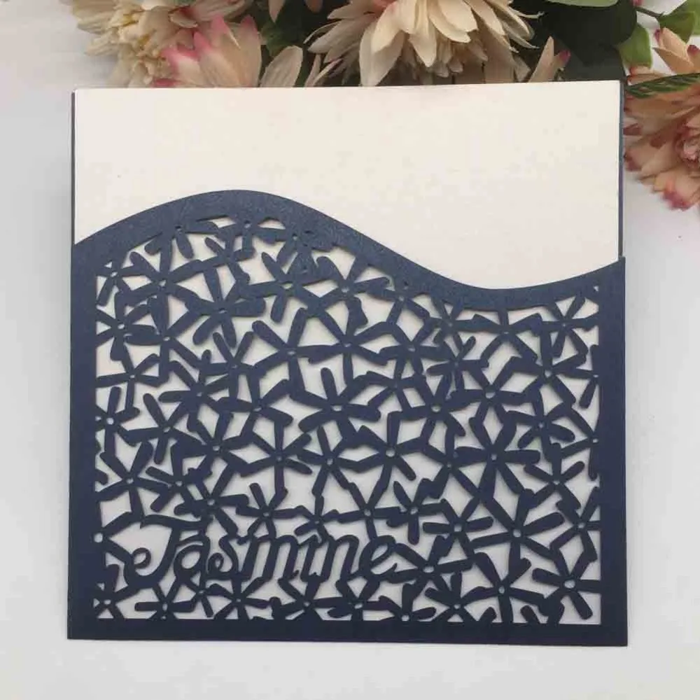 100 шт./лот карманные свадебные приглашения с именем на заказ открытки