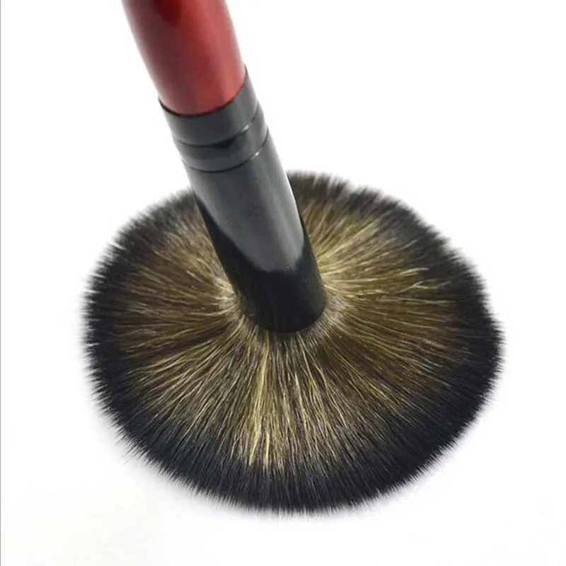 1 шт. профессиональная ручка из твердой древесины + кисть для пудры искусственных