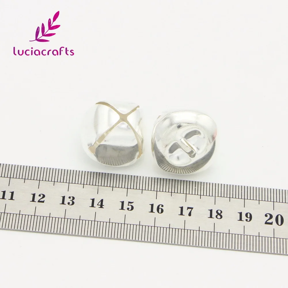 Lucia crafts 12 шт 20 мм Серебряные Колокольчики Подвески Металлические Подвески подходят для украшения рождественской елки DIY украшения H0111