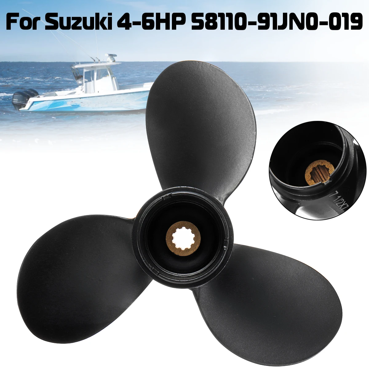 58110 91JN0 019 7 1/2x7 Пропеллер из алюминиевого сплава для подвесной двигателя Suzuki 4 6HP 10
