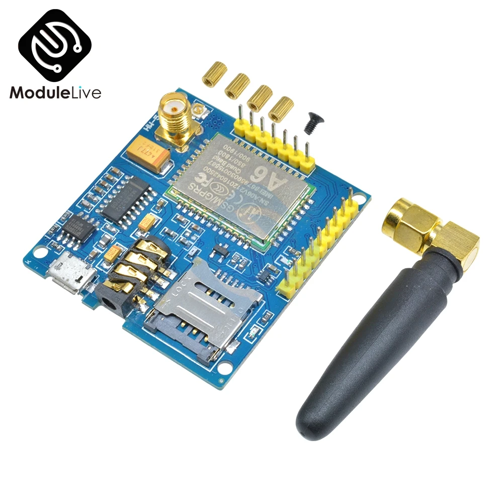 1 комплект A6 GSM GPRS модуль ttl/RS232 последовательная макетная плата с антенной GPRS Беспроводная передача данных текст Замена SIM900