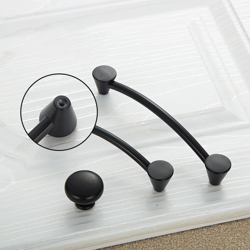 Классические Дверные ручки черные для ящиков мебельные и кухонного шкафа
