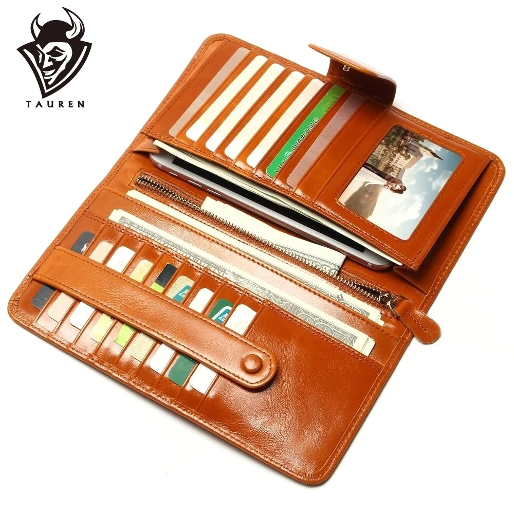 Женский кошелек из вощеной кожи с несколькими карманами|fashion cycle|clutchclutch vintage |