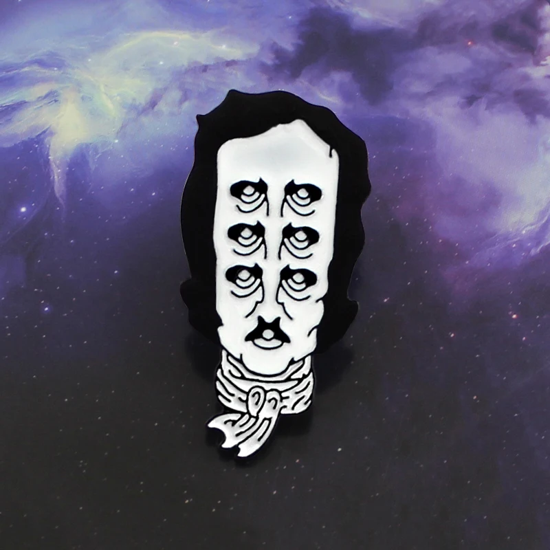 Броши и булавки Edgar Allan Poe Многослойные eye poet pin для личности писатель рюкзак друзей
