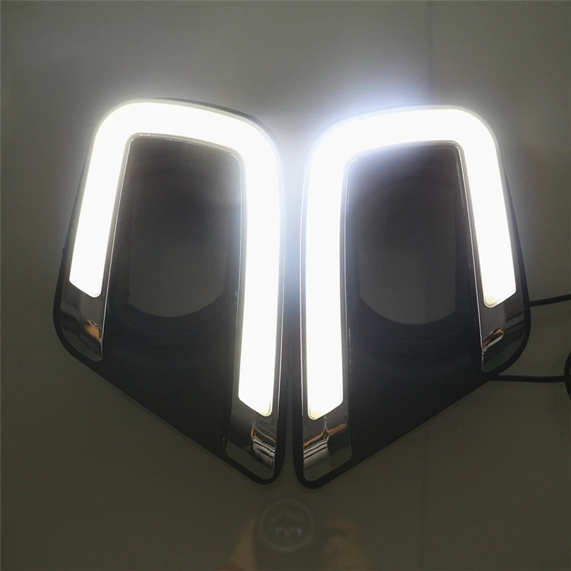2Pcs car-styling For Fiat Freemont 2014 2015 2016 2017 LED DRL Daytime driving Running Light Daylight 12v with turn signal lamp |