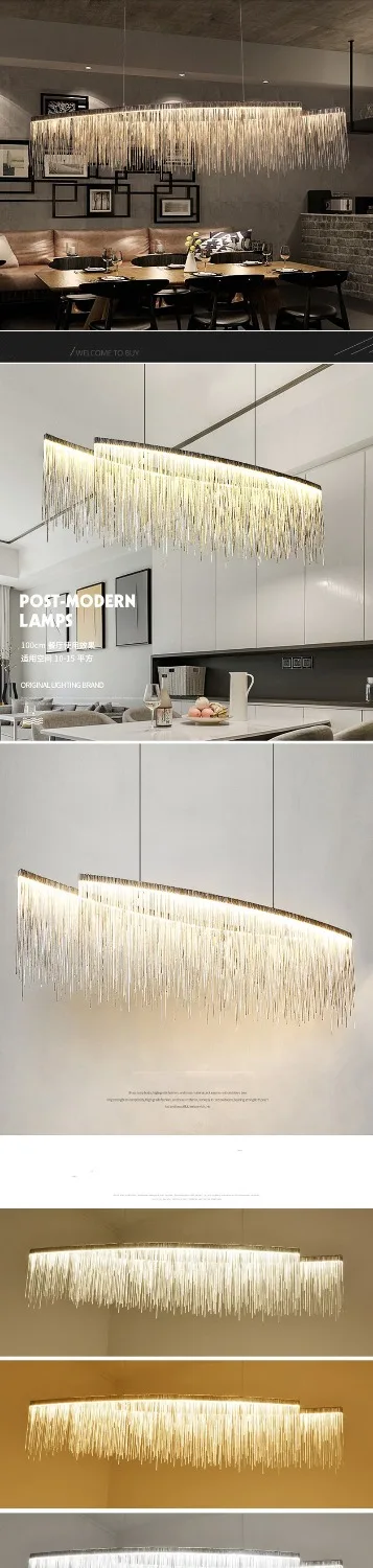 Led Chandelier Living Room Chandeliers Art Lighting Modern Aluminum Chain Lamp Luxury Bedroom Light Dining Hotel | Лампы и освещение