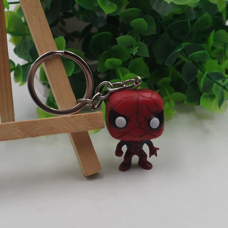 4 шт./компл. Funko супергерой фигурка брелок Марвел Мститель Дэдпул "Человек-паук" Железный человек "Халк", "ключ-брелок с цепочкой оптом