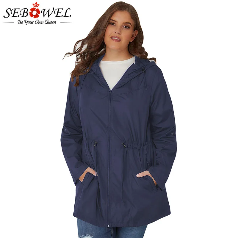 SEBOWEL Plus Size Trench Hooded Outwear Woman Spring Autumn 2019 High Quality Lightweight Ladies Long 4XL 5XL Windbreaker Coats
SEBOWEL Plus Size Trench Hooded Outwear Woman Spring Autumn 2019 High Quality Lightweight Ladies Long 4XL 5XL Windbreaker Coats