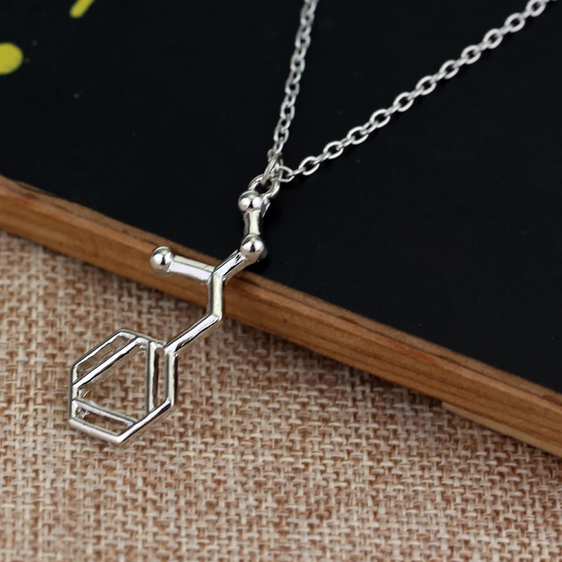 Креативные украшения ожерелье с химической молекулярной структурой цепочка для