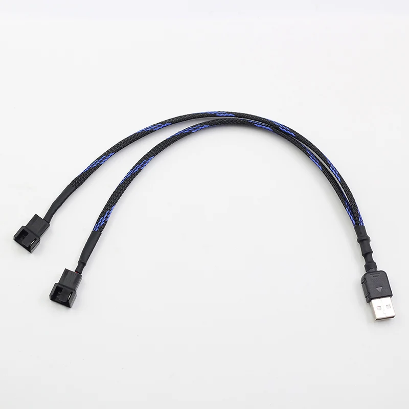 Новый USB для 2 3x 3/4 Pin PWM 5V рукав двойной вентилятор адаптер питания кабель 30 см/60
