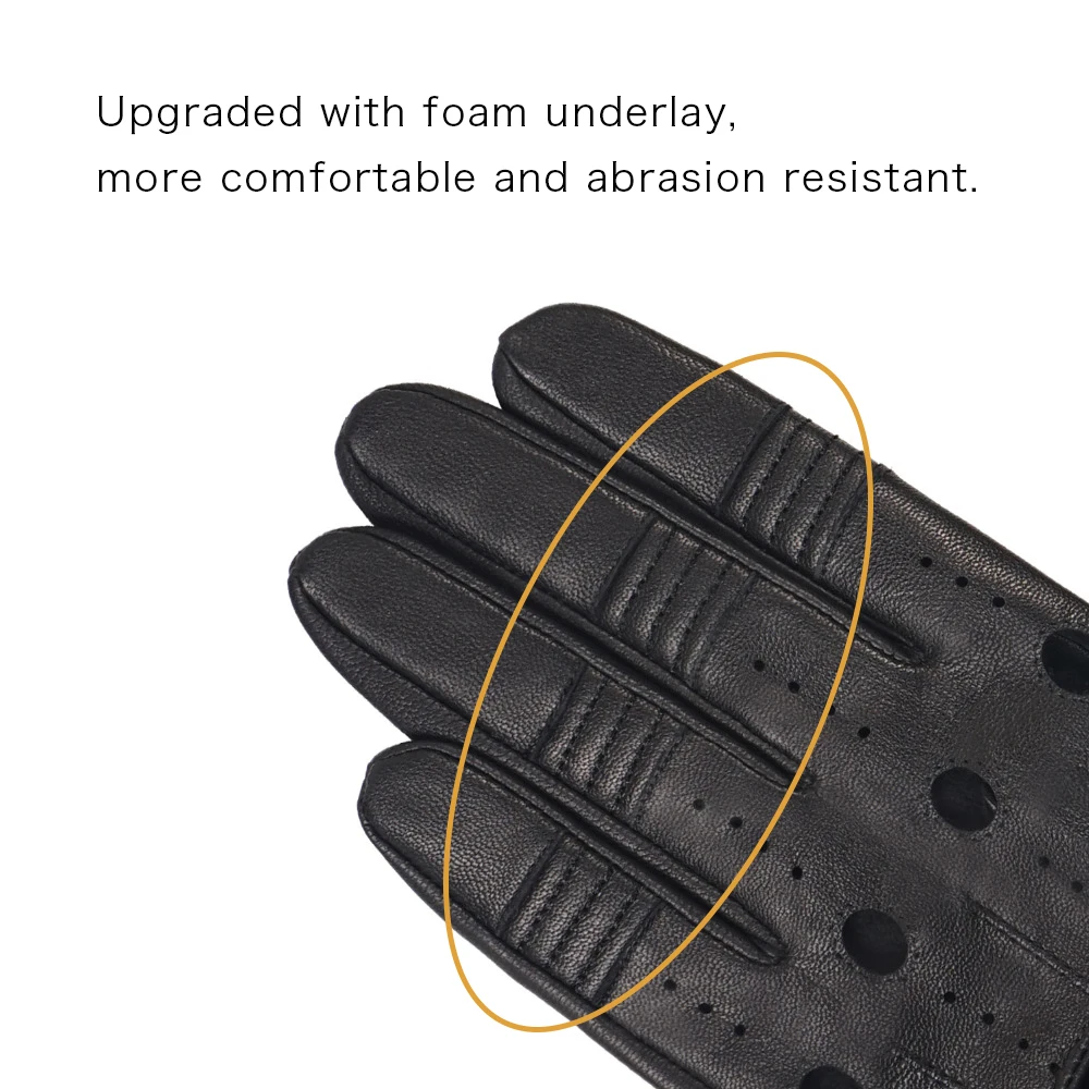 

GSG Men Winter Gloves Motorcycle Moto Tactical Heated Genuine 100% Goat Leather Gloves