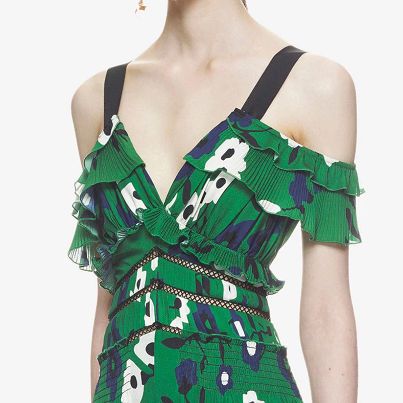 2018 Новое поступление Цветочный принт летнее длинное женское платье в богемном