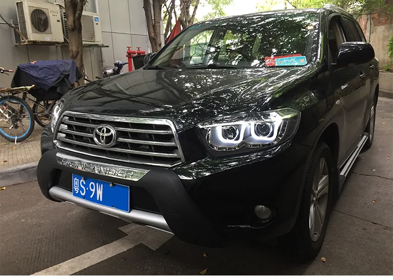 Автомобильный Стильный чехол для фары Toyota Highlander 2009-2011 светодиодный фонарь U angel eyes DRL H7 HID Xenon bi xenon lens