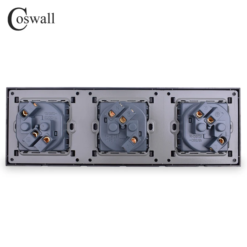 Тройная настенная розетка из нержавеющей стали 16 А|Электрические розетки| |