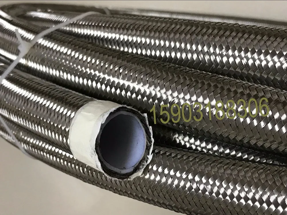 

10an ss braided PTFE lined hose high performance tube stainless steel braided ptfe made fuel line 16FT