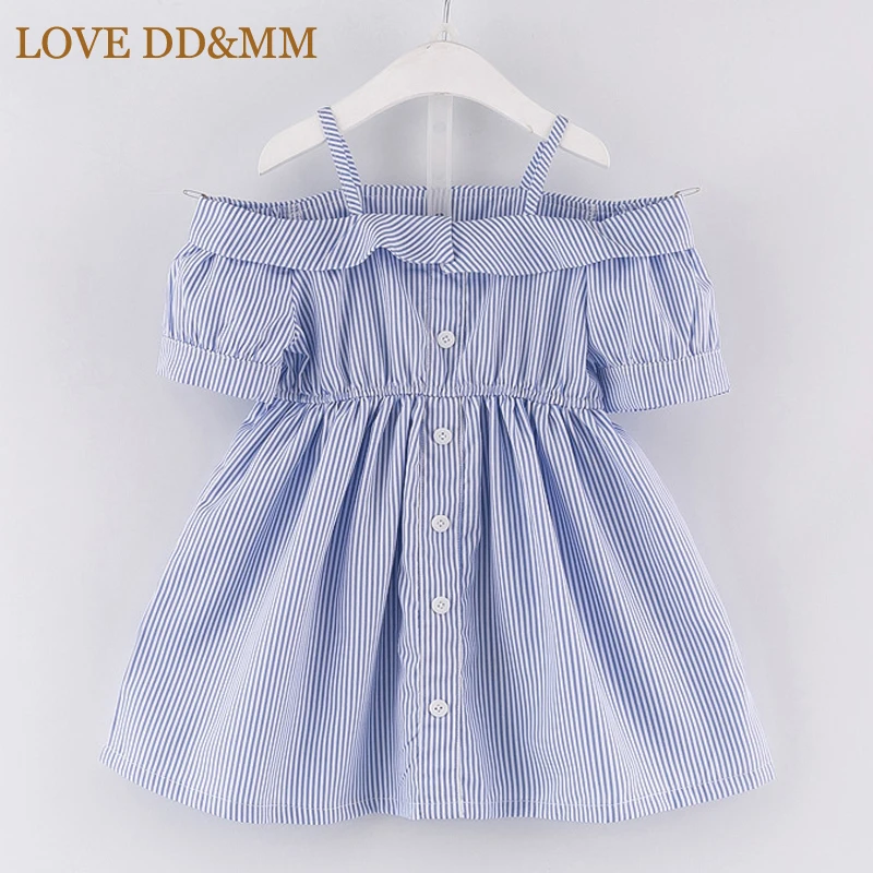 Платья для девочек LOVE DD &amp MM модные летние платья в полоску без бретелек с