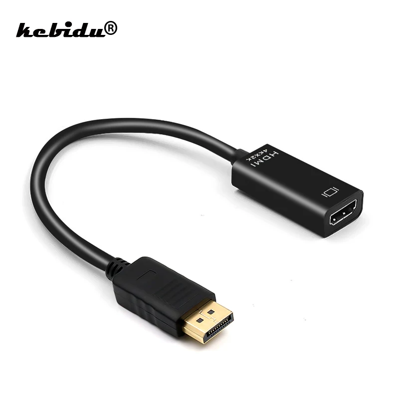 Адаптер kebidu 1080P 4K для порта дисплея совместимый с DP на HDMI кабель конвертер ПК