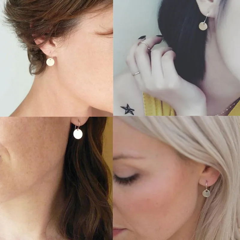 Металлические круглые серьги золотого и серебряного цвета модные ювелирные