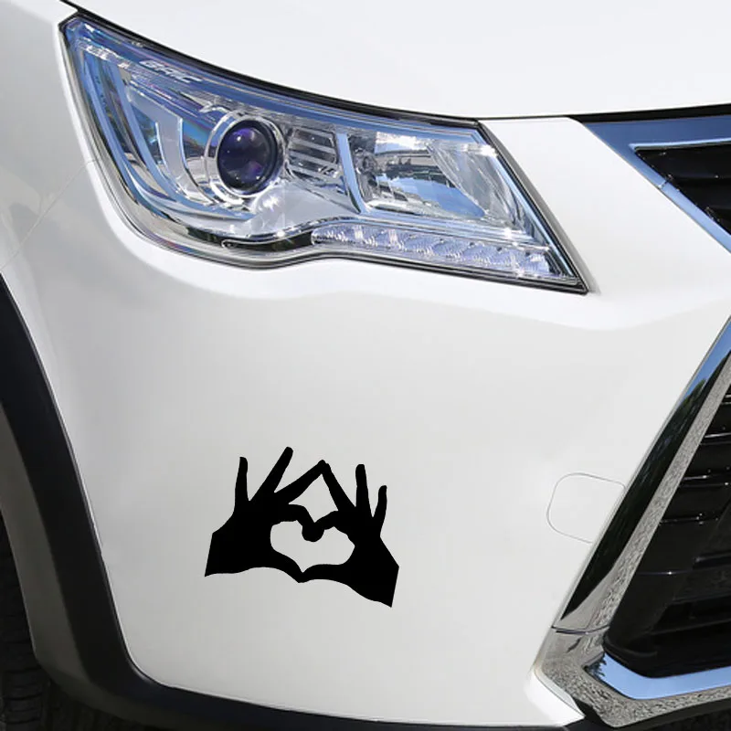 

QYPF 15.6*11.8CM Interesting Love Hand Car Sticker Vinyl Motorcycle Accessories Decoration Graphic C16-0252