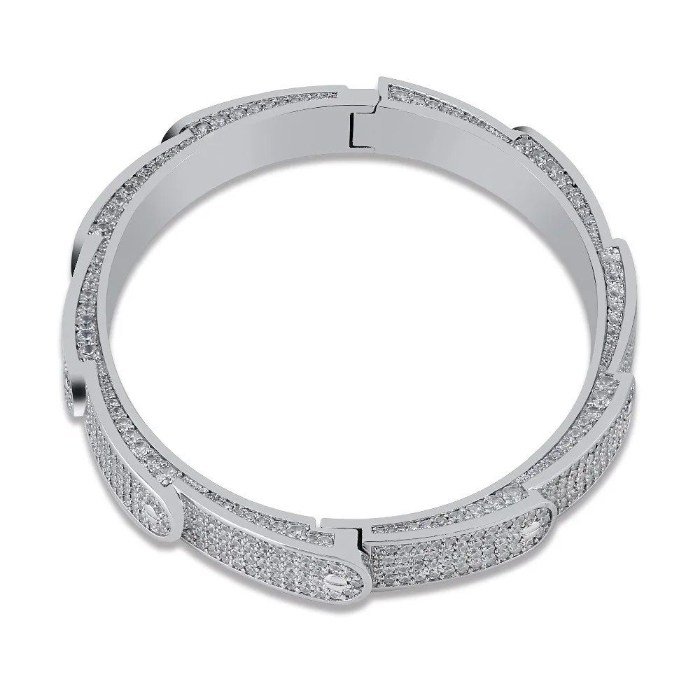 Новые персонализированные Твердые Iced Out мужские очаровательные браслеты браслет Iced Out золото серебро цвет браслеты Хип-хоп Bling ювелирные изделия подарки